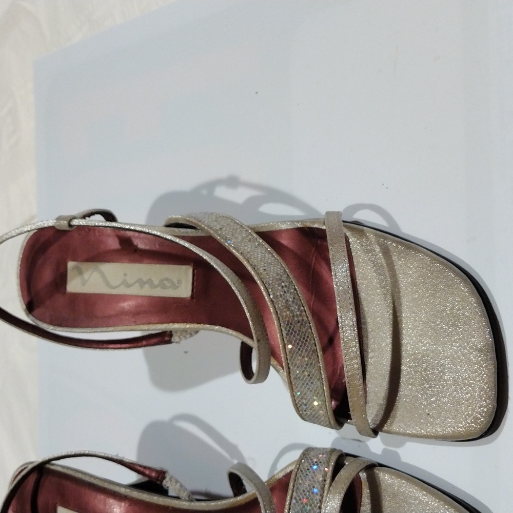 2 For 8 Dollars Sale, Nina Chic And Classic dress sandal in Gray with glitter. - Picture 2 of 8